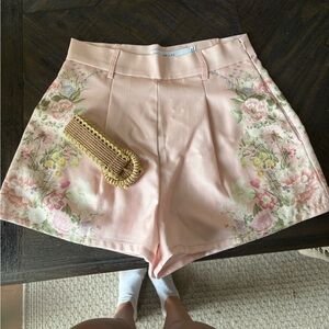 Luxe Pink Floral Skort Cottagecore Coquette Mini Skirt Boutique M